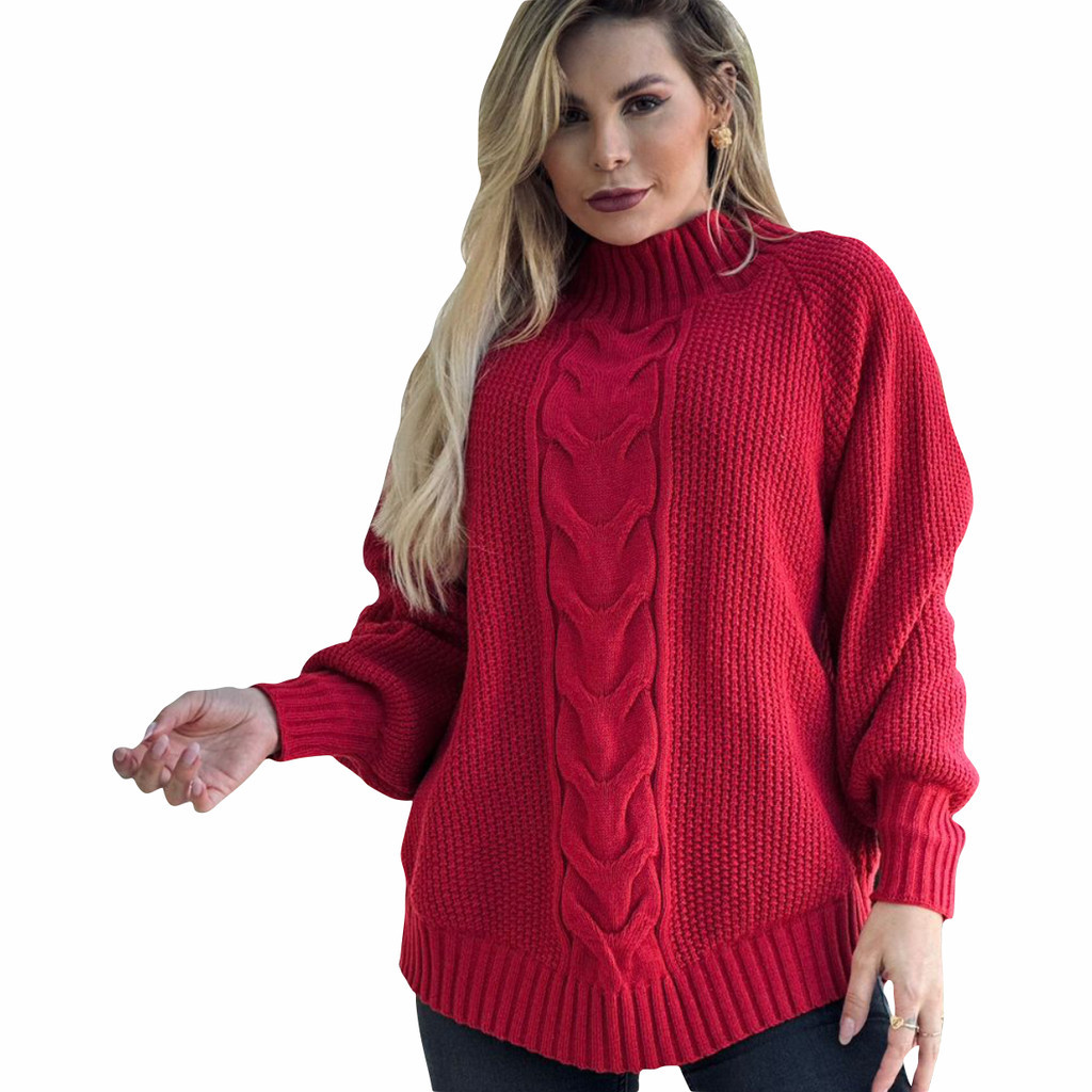 Capa Tricô Poncho Pala Blusa Outono Inverno Gola Alta