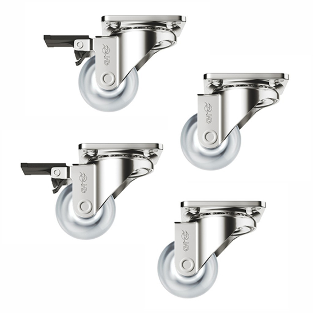 Kit 4 Rodízio Rodinha Silicone 35mm em Gel Giratório Para Móvel 2 Com Trava e 2 Sem Trava