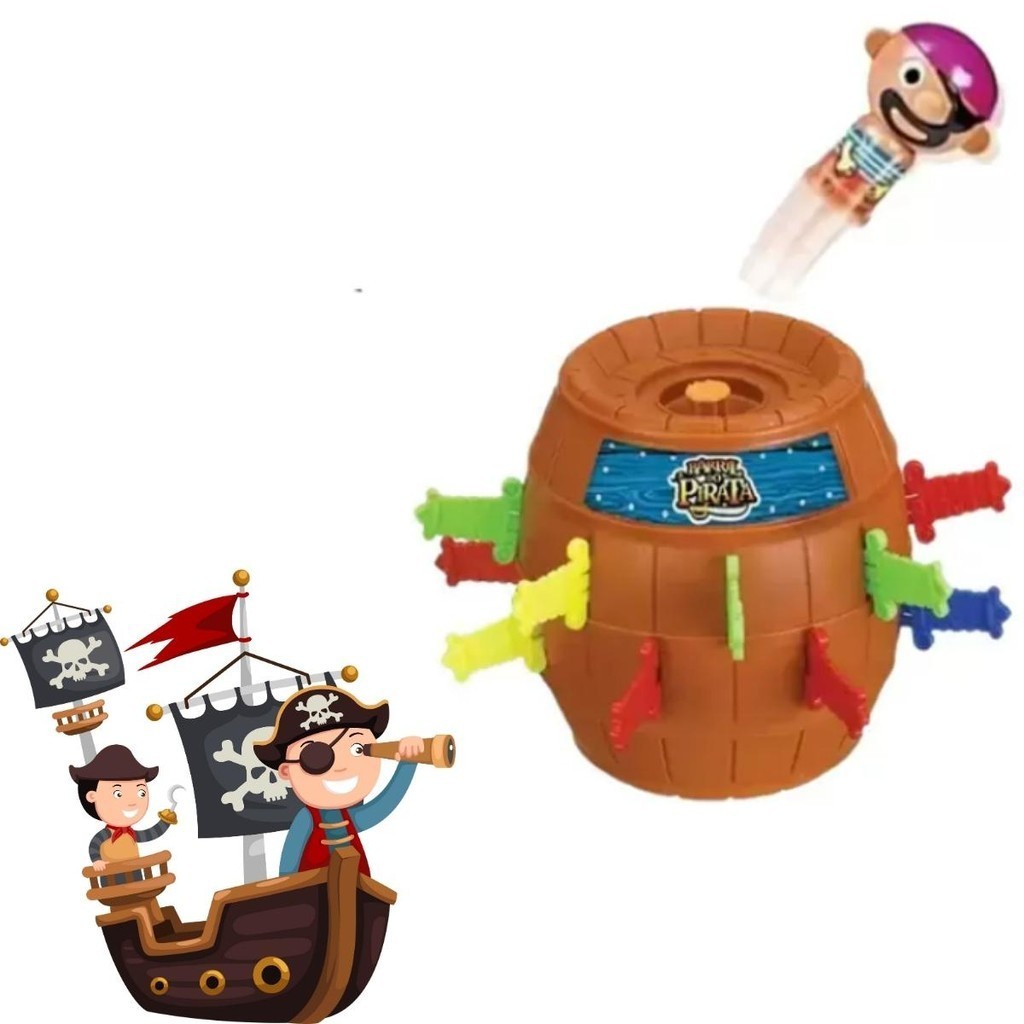 Brinquedo Infantil Jogo Barril do Pirata Grande Pegadinha