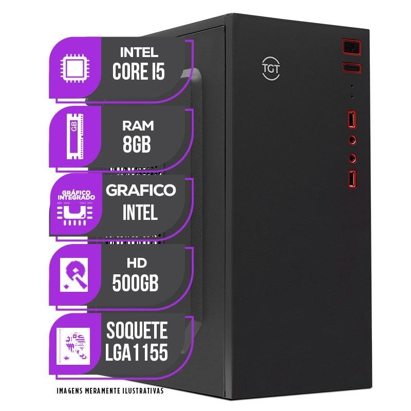PC CPU Mancer, Intel Core I5, 8GB de memória ram, HD 500GB