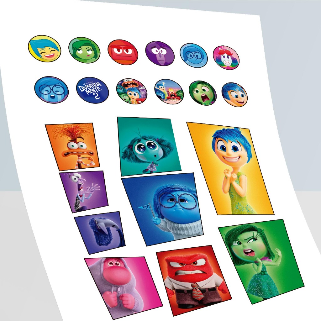 Cartela de Adesivos Tema Divertidamente (A5) 15x21cm