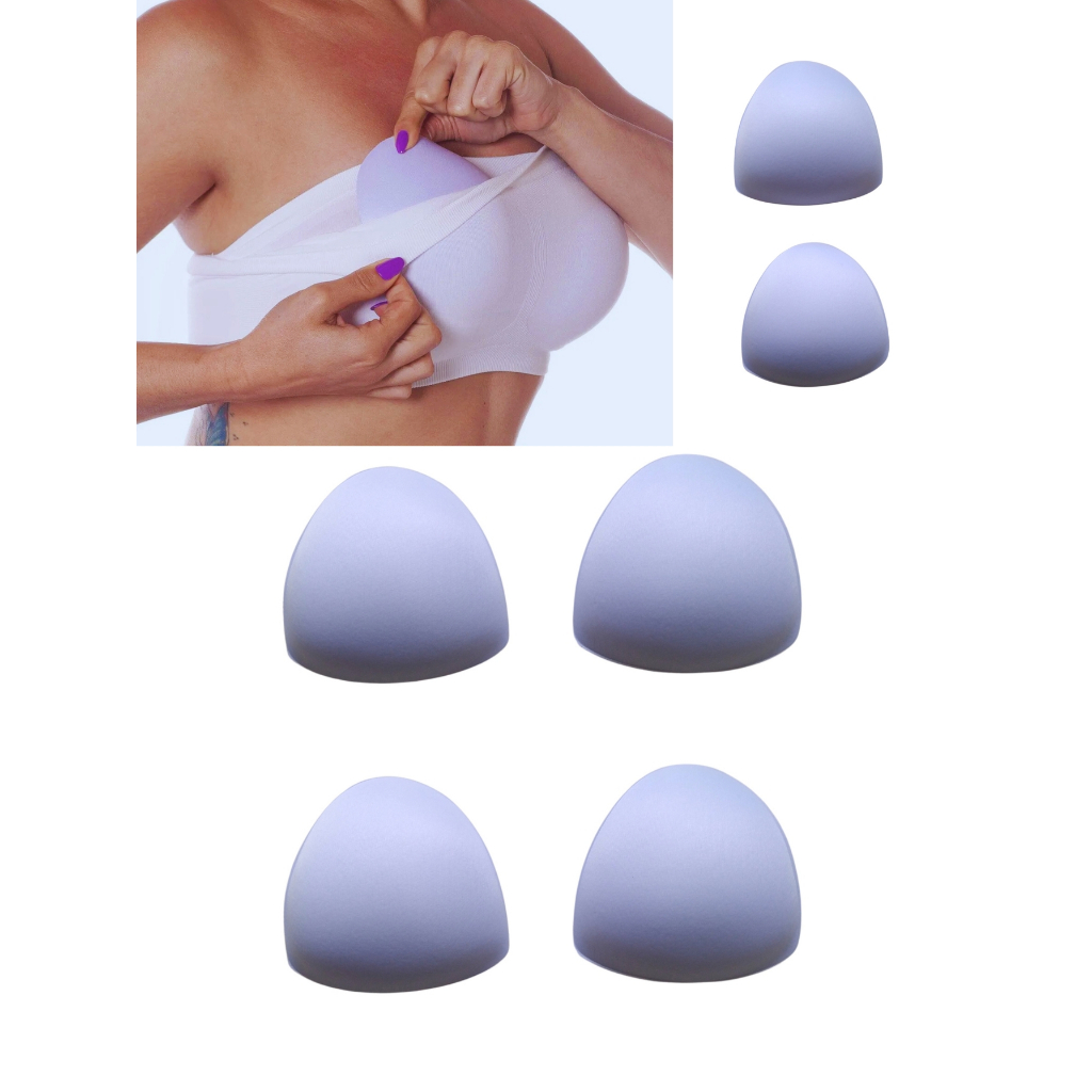 10 Pares Bojo Removível Arco Íris Triângulo Fininho Biquíni G Bojo Espuma Para Confecção Sutiã Biqui