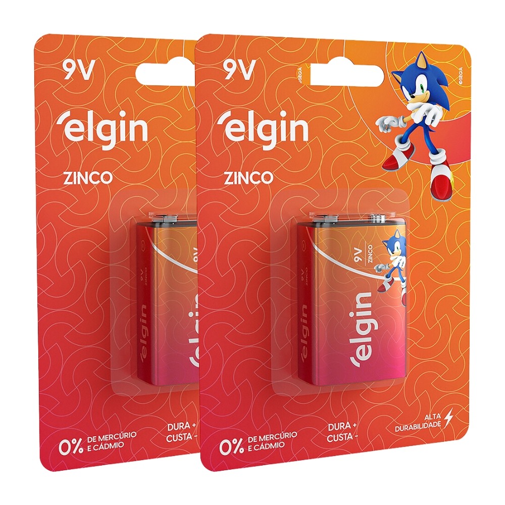2 Baterias Pilha Comum Zinco 9v Sensor Brinquedo Rádio Elgin