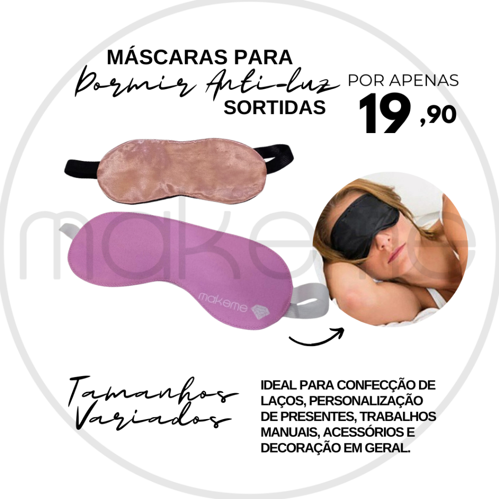 Máscara para Dormir Anti Luz Olhos Para Viagem Cor Sortida
