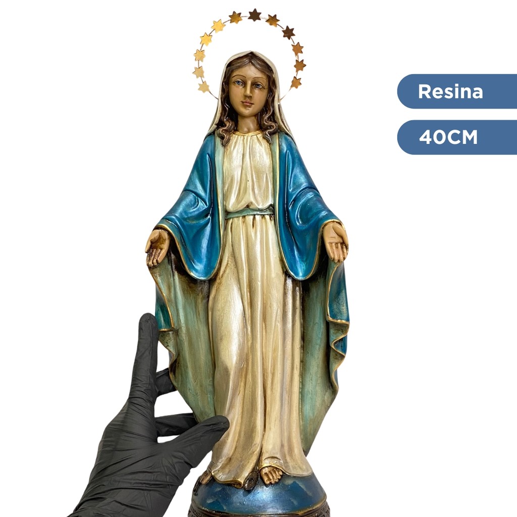 Imagem Nossa Senhora Das Graças Grande Resina C/ Resplendor