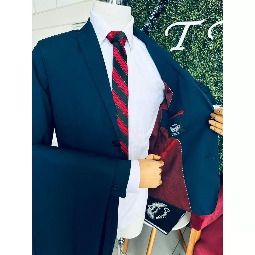 Terno Poliviscose Slim Tecido Mais Fresco com Forro Jacquard