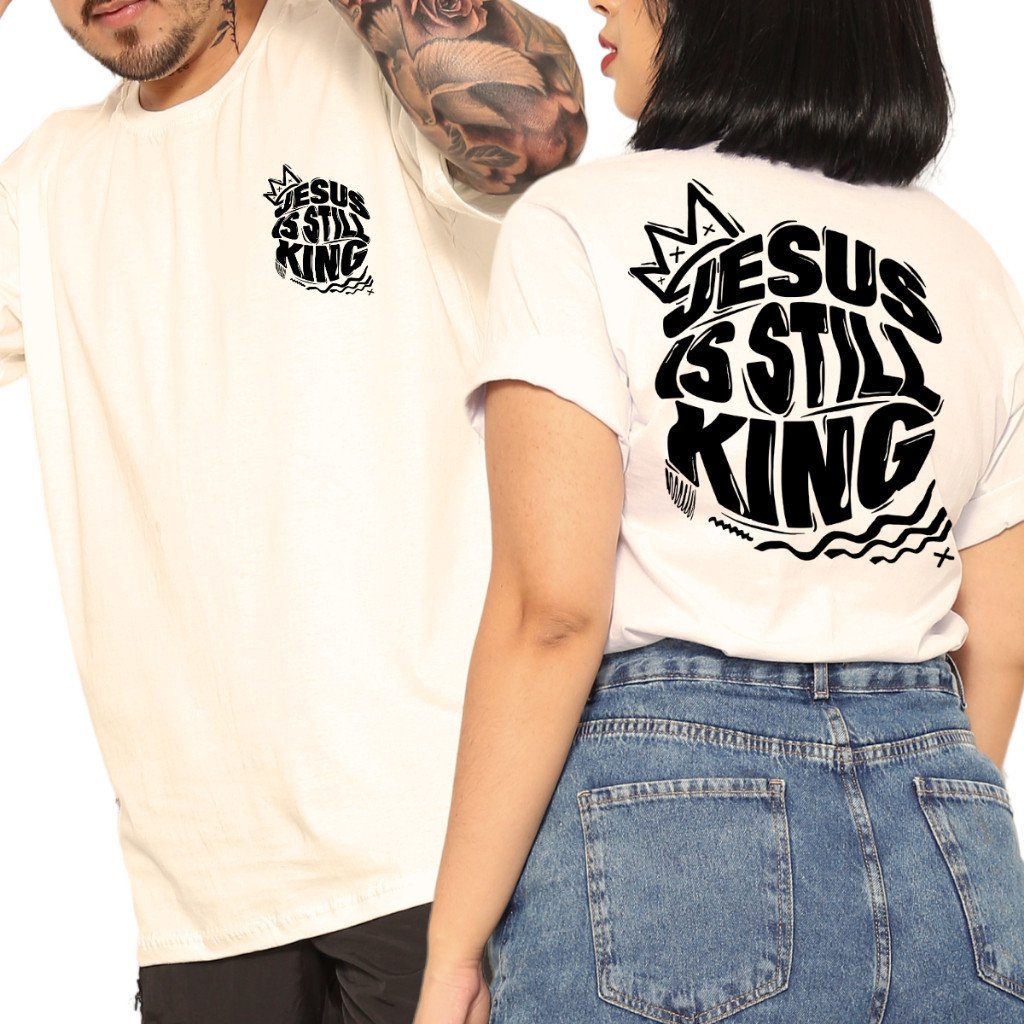 Kit 2 Casal Camisetas Streetwear Jesus Loves YouFrase Evangélica store