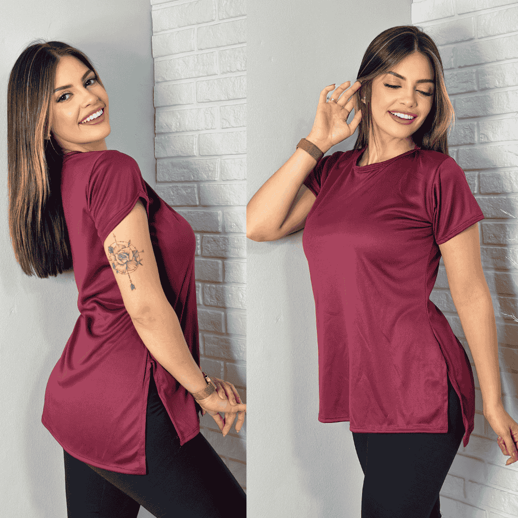 2 Blusas Feminina Academia Dry Fit Camisa CaminhadaTreino camiseta tapa bum bum Musculação