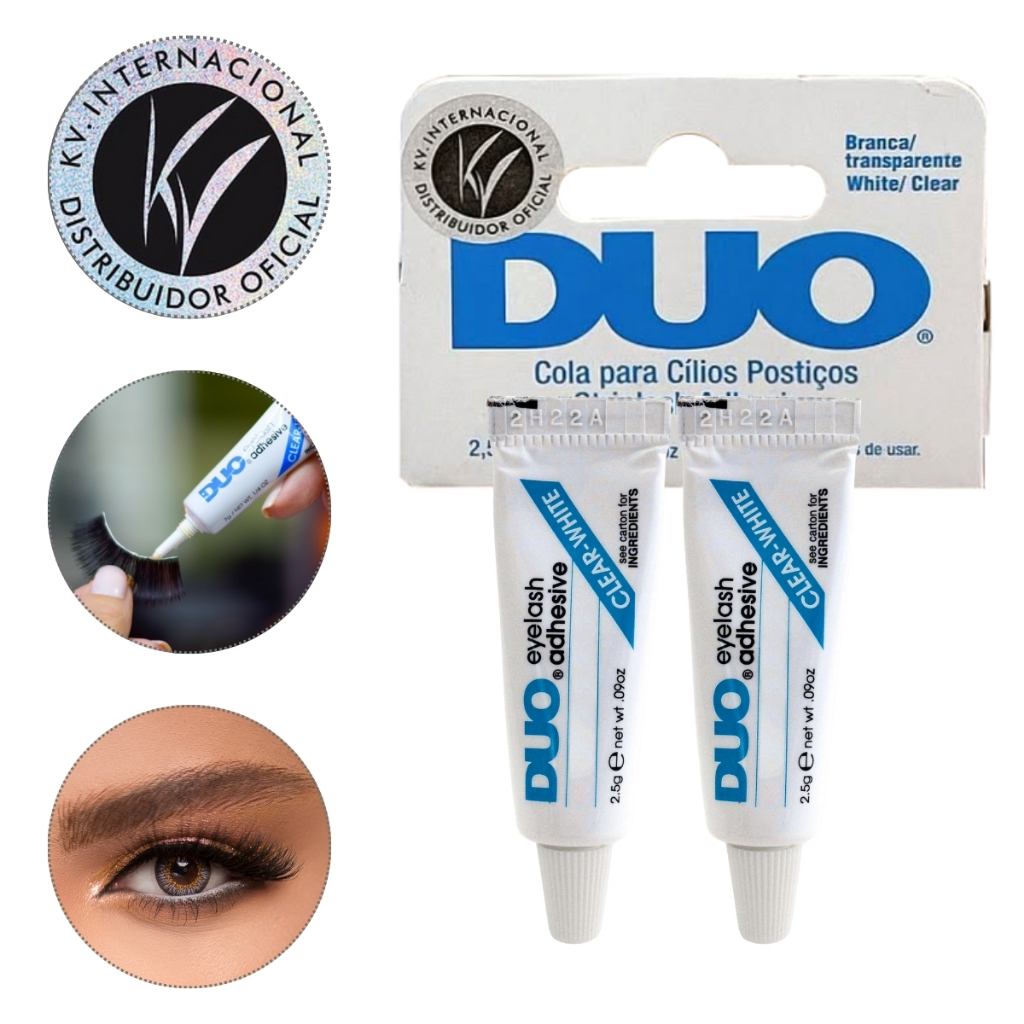 Mini Cola Duo 2,5g Transparente p/ Cílios Postiços Kit c/2 Peças