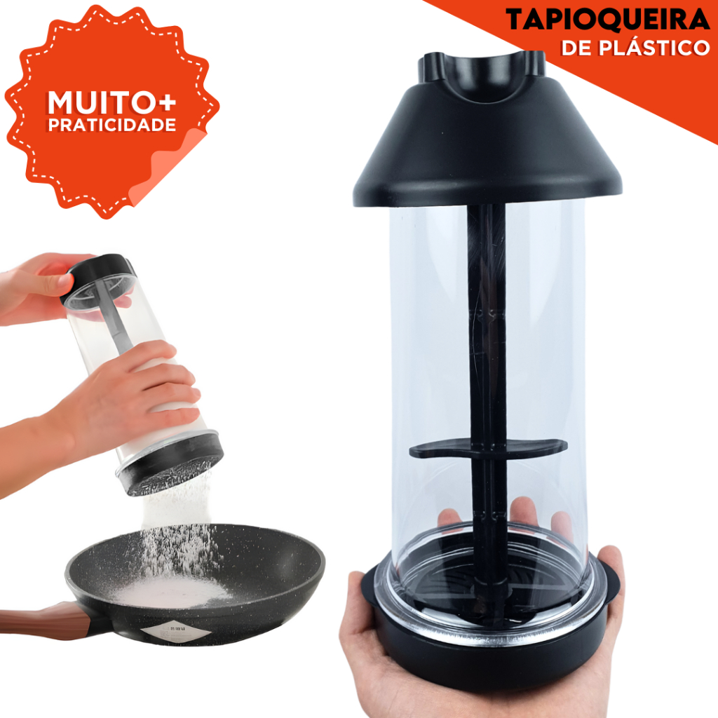 Tapioqueira Prática  2 em 1 Peneira + Armazenador de Tapioca Sem Sujeira na Cozinha – SHEFA