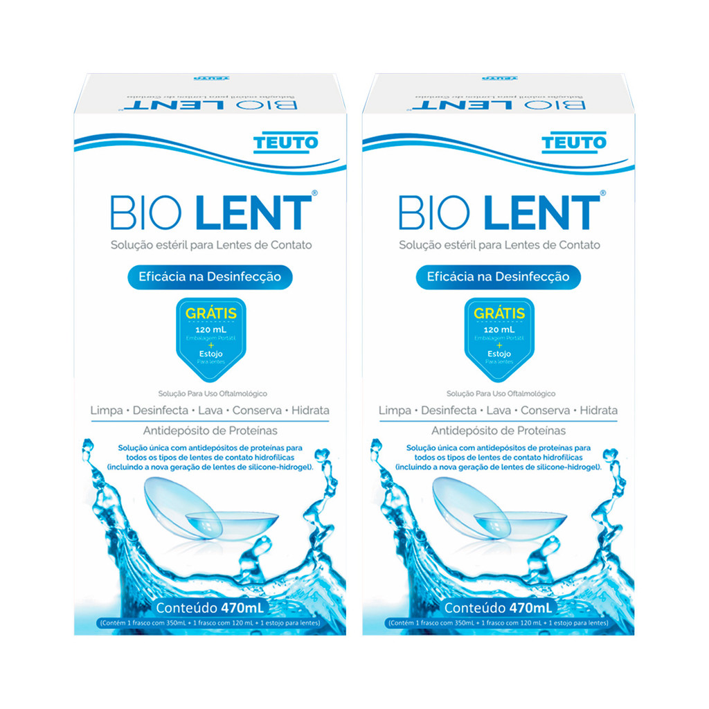 Kit 2 und Bio Lent Solução Lente de Contato 350ml + 120ml