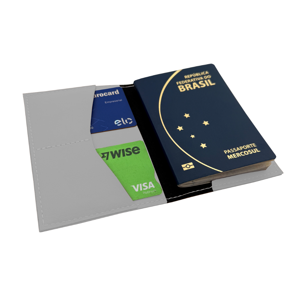 Capa para Passaporte em Couro Sintético Premium Branco