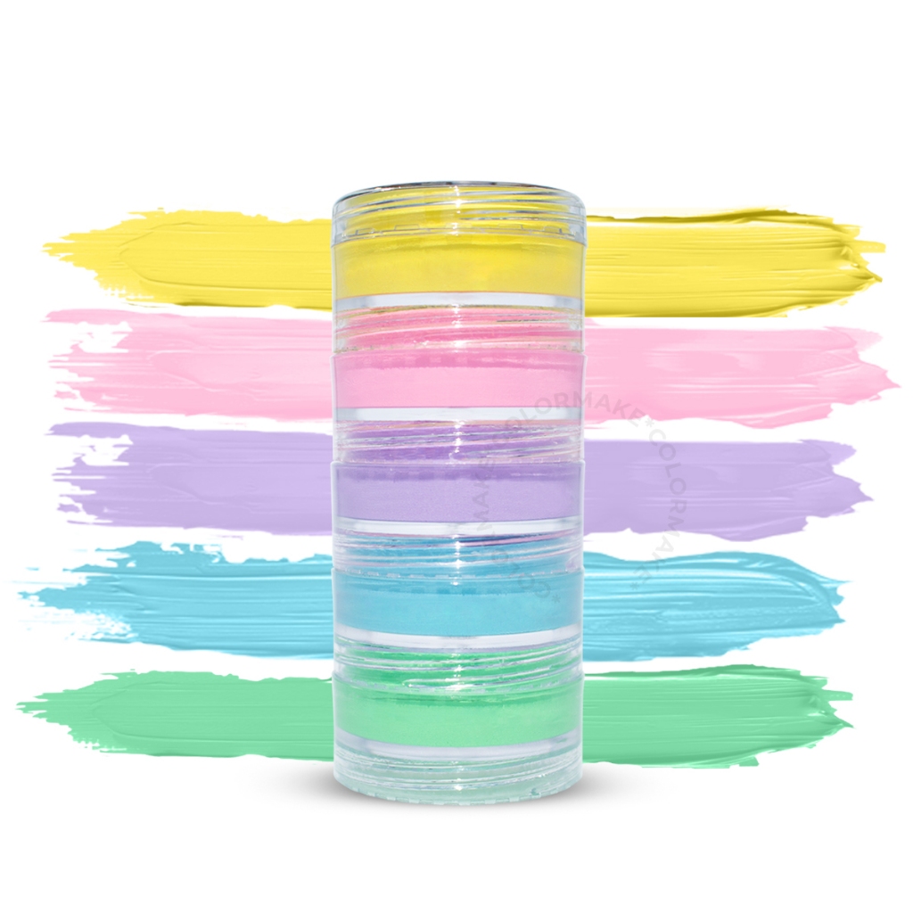 Tinta Facial Unicórnio 5 Cores Pastel Colormake Torre Maquiagem Artística