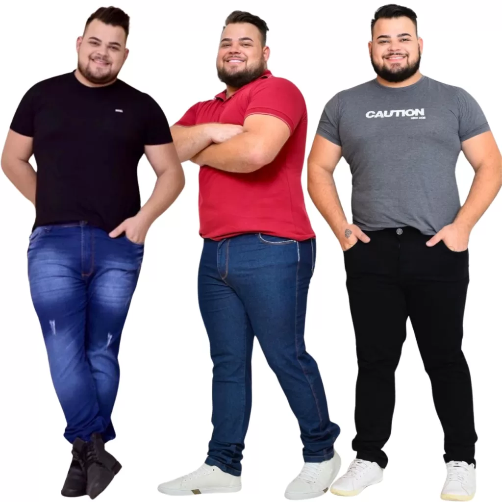 Calça Jeans Masculina Plus Size 48 ao 54 Com Elastano Confortável Tamanho Grande