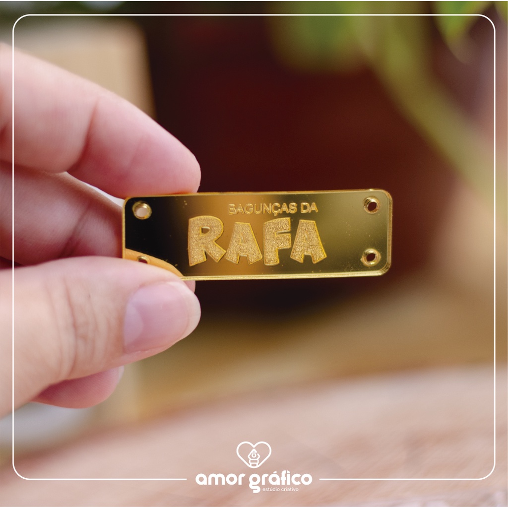 Etiquetas de Acrílico Espelhado Personalizada 1,5x4cm