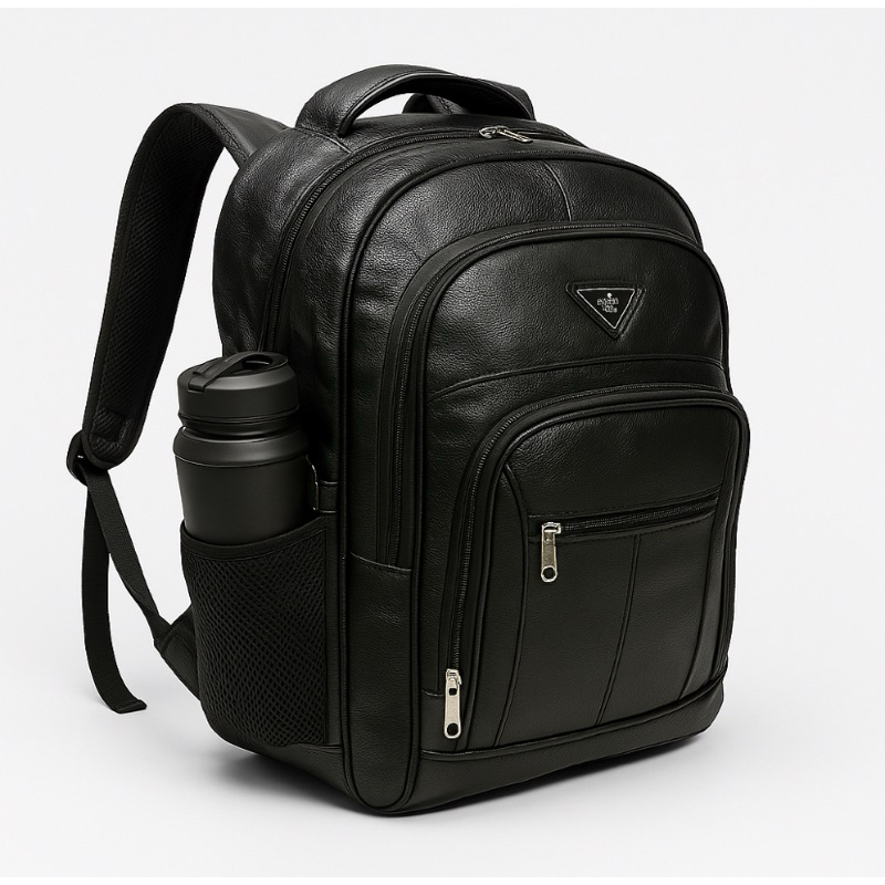 Mochila Masculina Unisex Grande e Reforçada de Couro Mochila Executiva Unissex