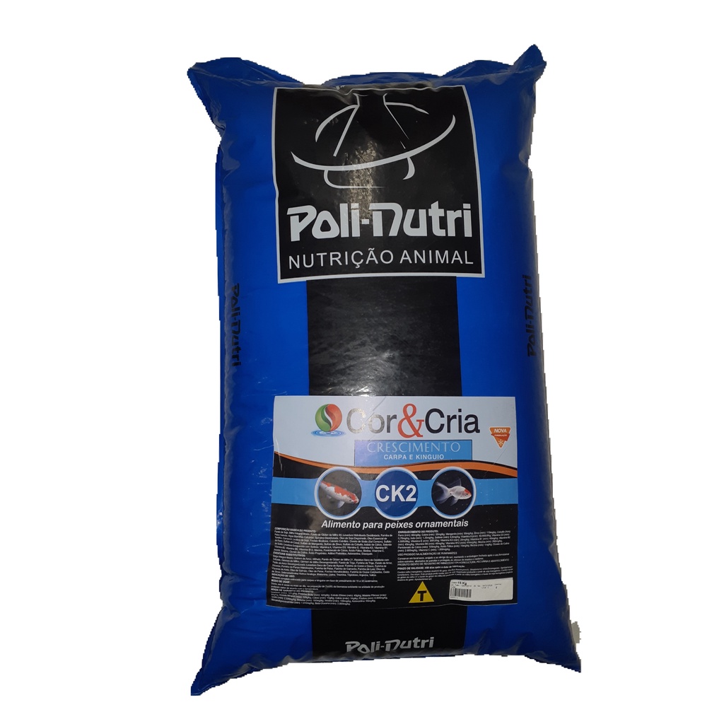 Ração de peixe p/ peixes Médios-15kg Polinutri Realce de Cor CK2