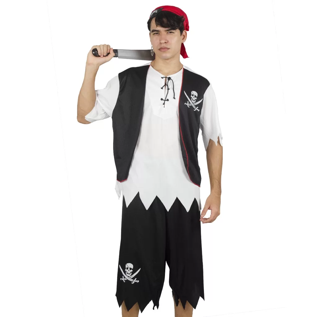 Fantasia Pirata Masculino Adulto Carnaval Festa a Fantasia Halloween