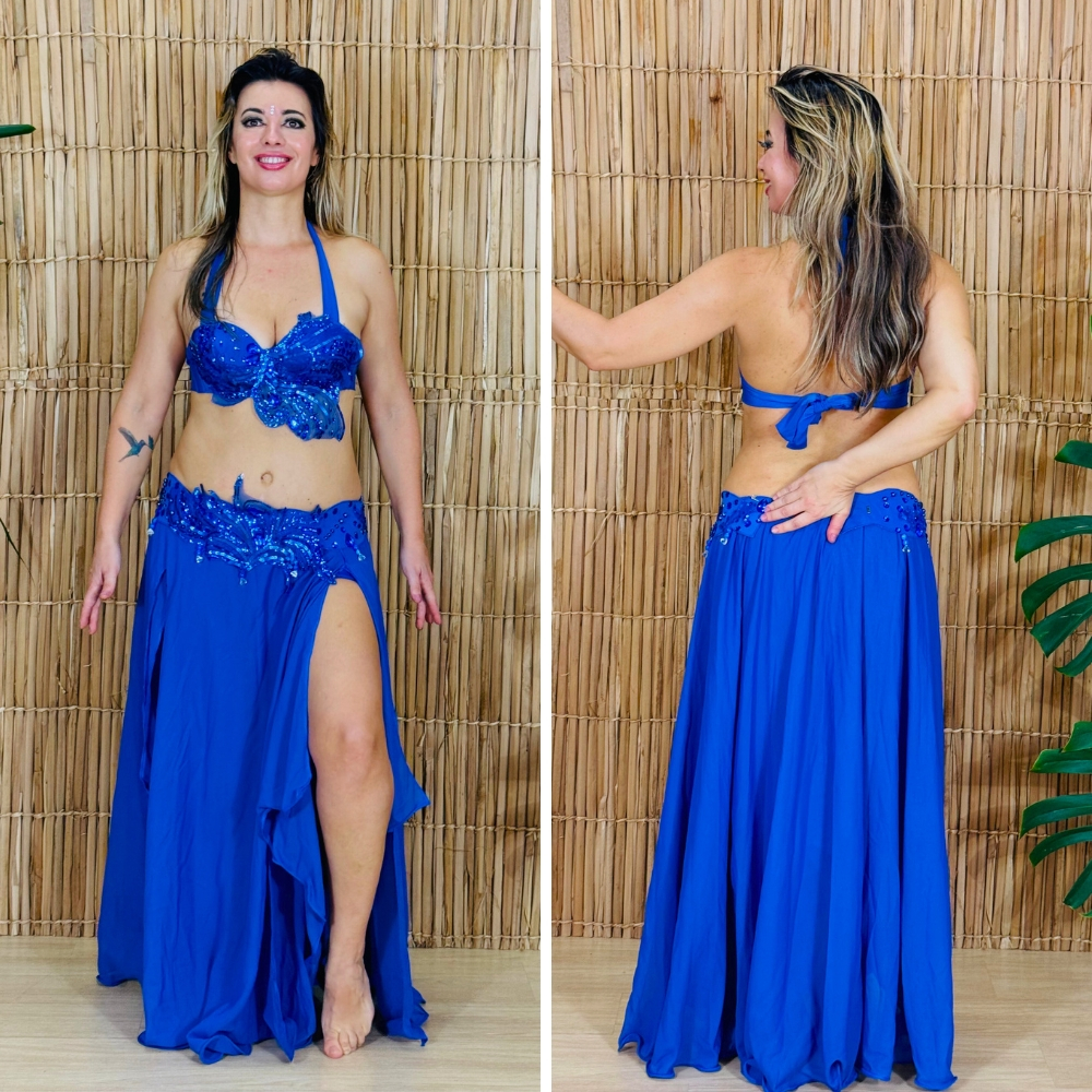 [Liquidação] Dança do Ventre Traje Bordado Completo P-40 – Pronta Entrega – TPCL-467