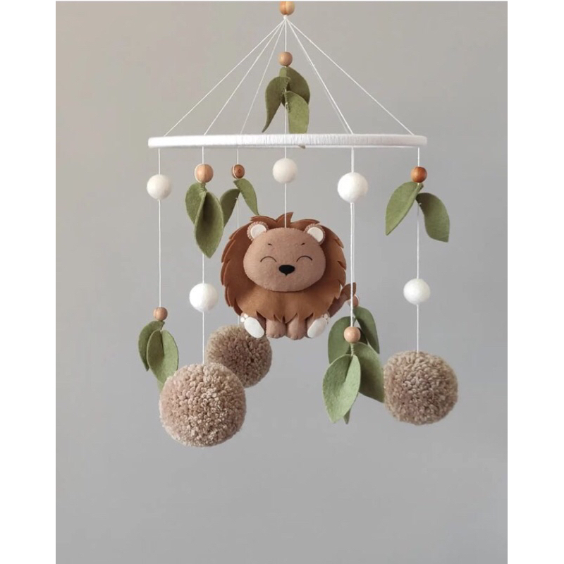 Móbile de berço Leão Doce Sonho floresta enfeite de quarto maternidade bebê