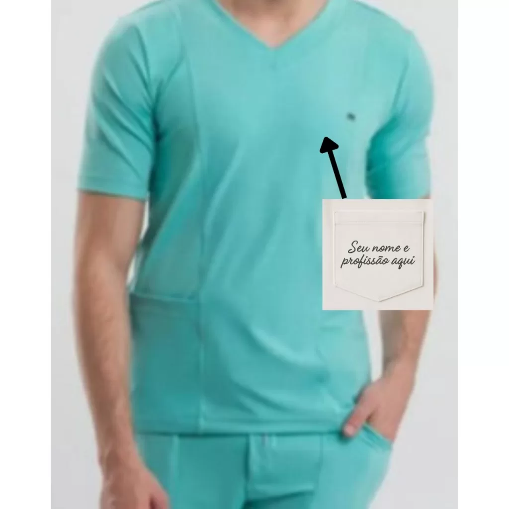 SCRUB / PIJAMA MASCULINO Calça Com Bolso Na Lateral + BORDADO NOME E PROFISSÃO INCLUSO (SOMENTE ESCR