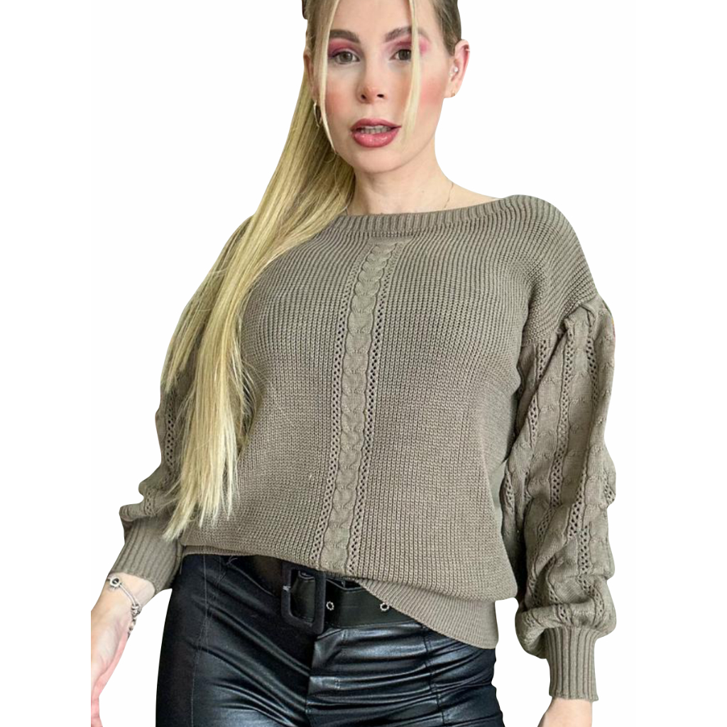 Moda Outono Inverno Lançamento Blusa Trico Malha Lã Frio