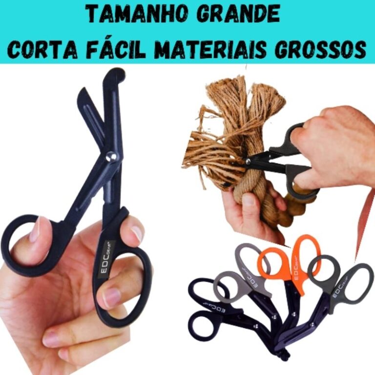 Tesoura Ponta Romba Grande Edc Resgate Primeiros S