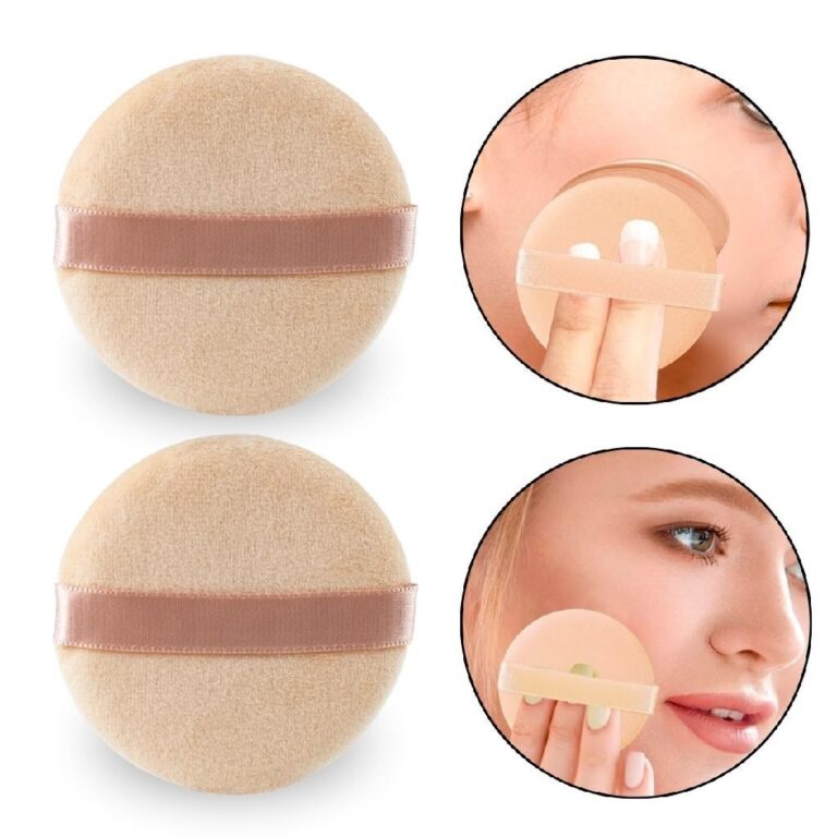 Kit 2 Esponjas Aveludadas Redondas Aplicador Pó M