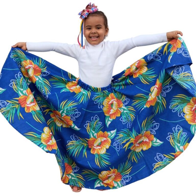 Saia longa ou midi godê duplo infantil para Carim