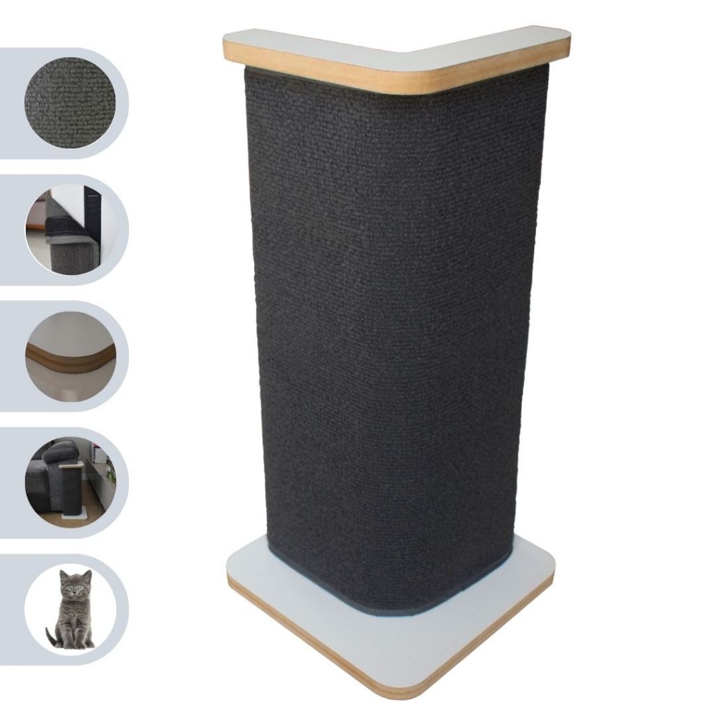 Arranhador Canto de Sofá Gato Modelo Carpete em MDF Linha Tradicional – Branco