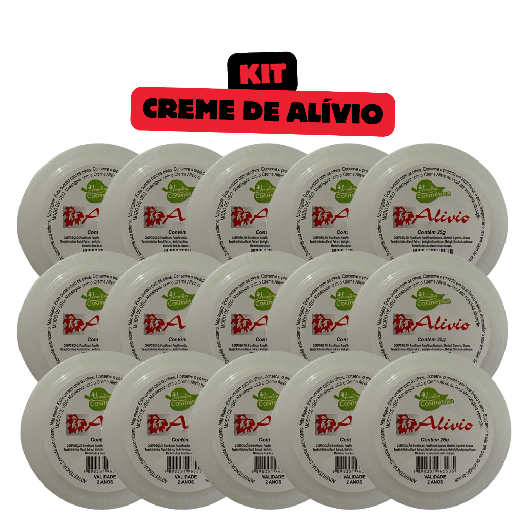 Kit 12 ou 24 – Creme Refrescante de Aroeira 25g – Conforto e Bem-Estar – Aroeira Cosmética