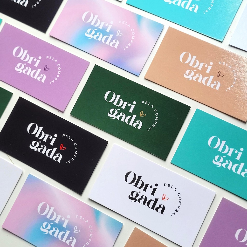 Cartões de Agradecimento ao cliente 9×5  Postal Obrigada pela compra