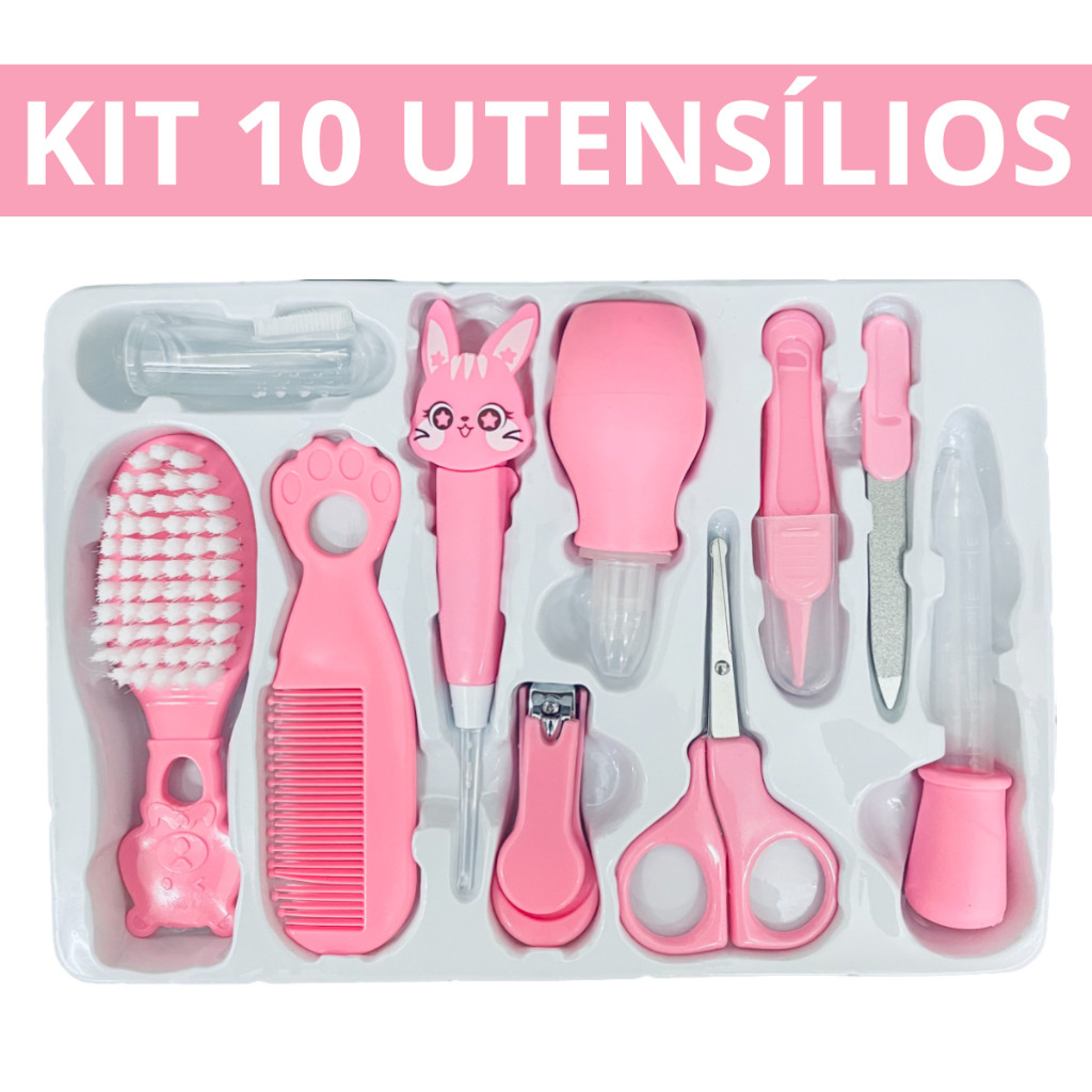 10 Pcs/Newborn Set Kit De Cuidados Com A Saúde Do Bebê Acessórios Cortador De Unhas Escova De Tesour