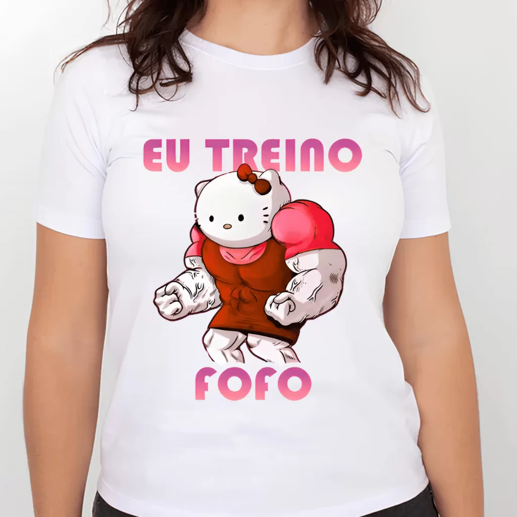 Camiseta Treino | Fofo Hello Kitty Gigante