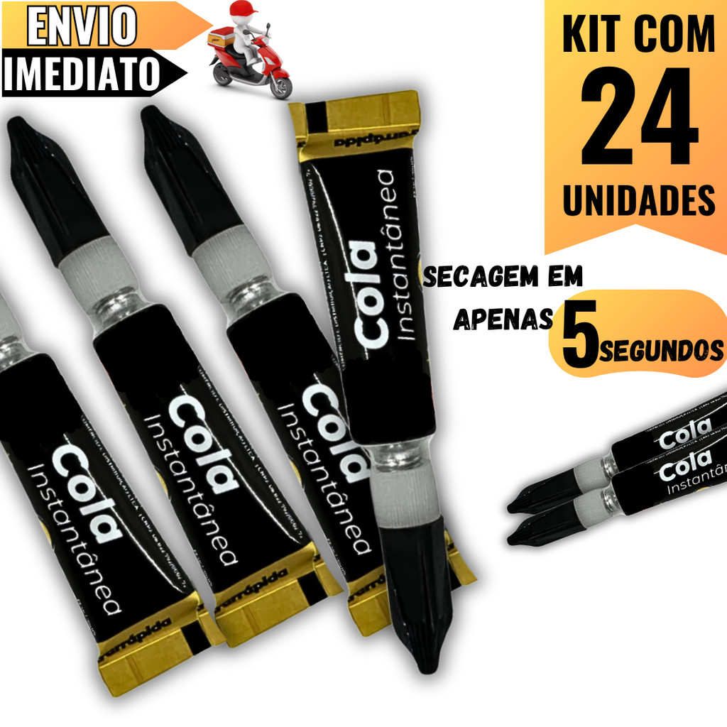 Kit com 24 Colas Super Bond  Adesivo Instantâneo de Alta Performance Para Diversos Materiais
