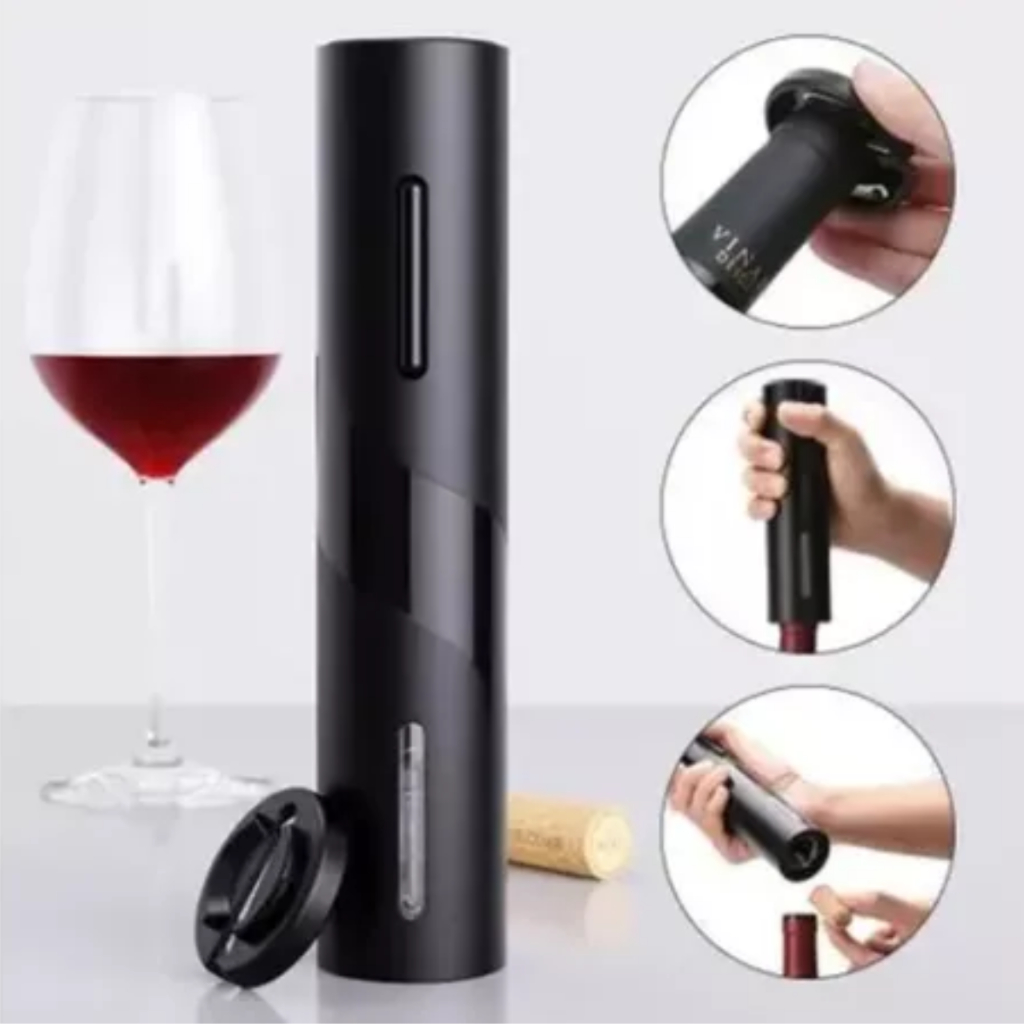 Abridor De Vinho Eletrico Dute Rolha Garrafa Almoço jantar presente Romântico Mesa posta prático