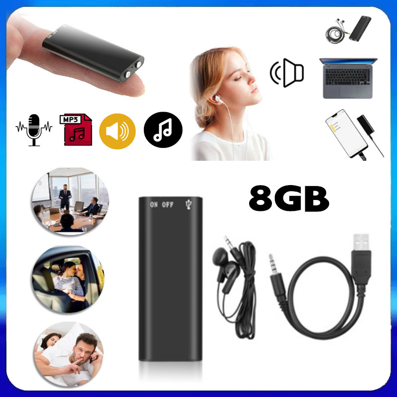 Mini Gravador de Voz Grava 96 Horas – Micro Escuta Profissional 8GB