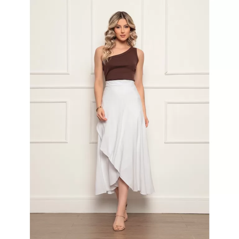 Saia Envelope feminina de Amarrar varias cores Mod