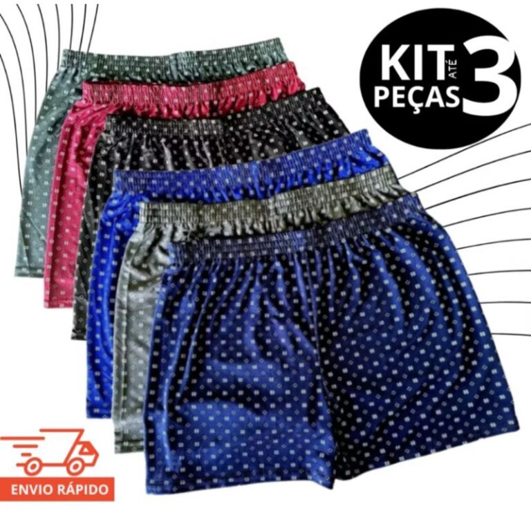 Kit 3 Samba Canção Short Malha Fria Pijama Dormi