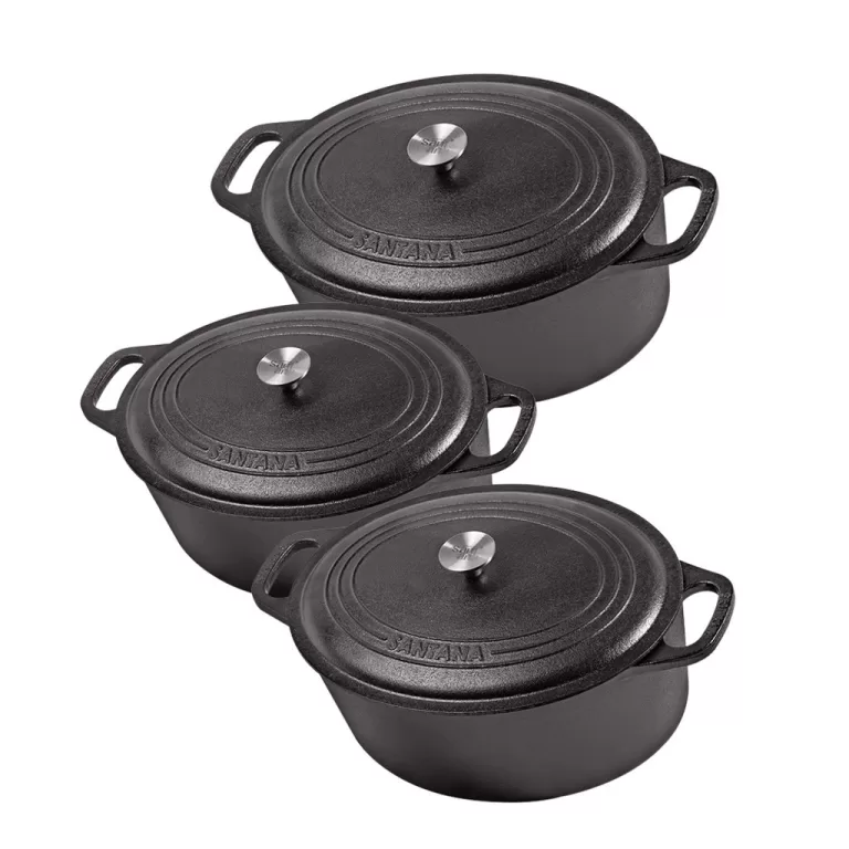 Jogo de Panelas Caçarola Oval 2,5 L, 4 L e 6,5 L 