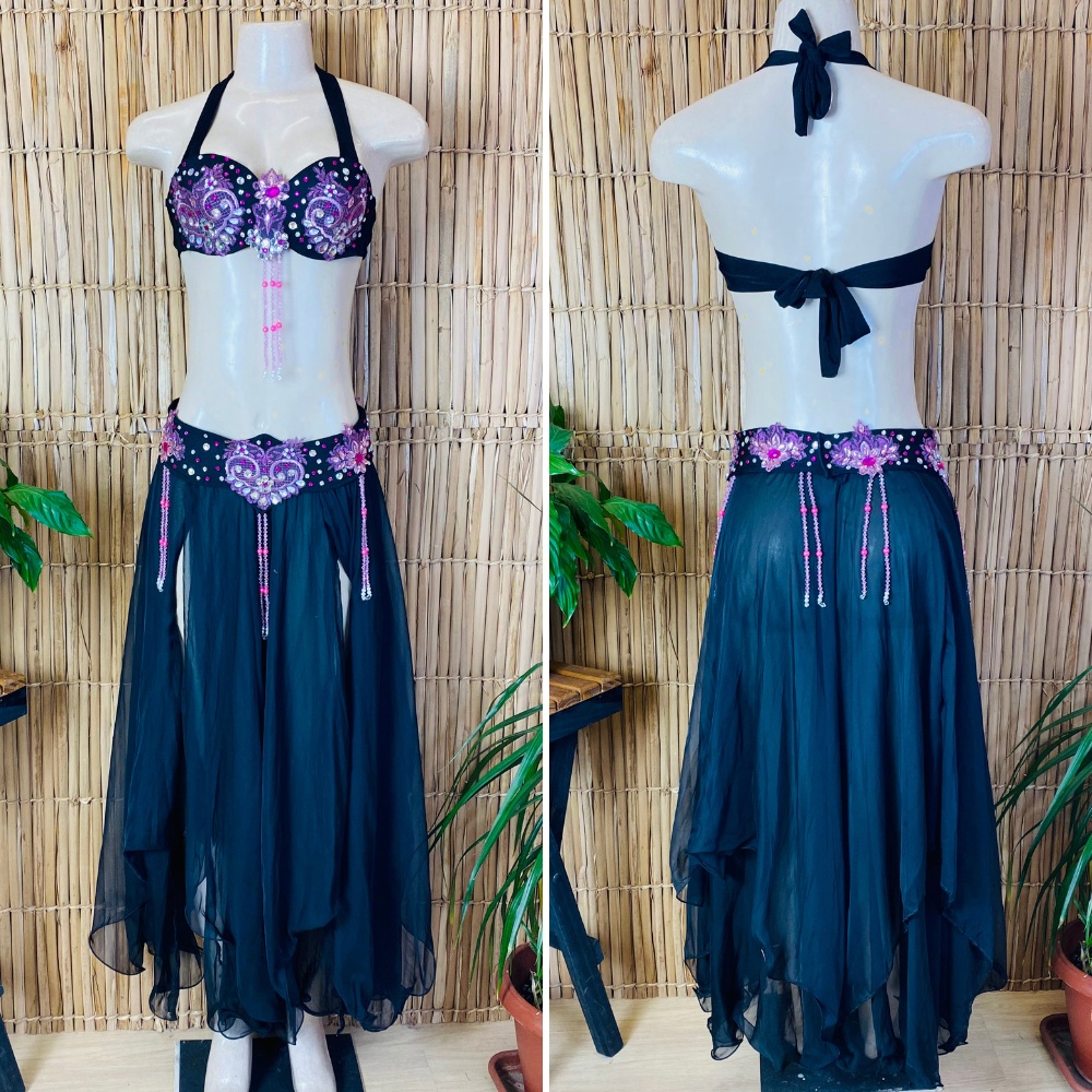 [Liquidação] Dança do Ventre Traje  Bordado Completo – P-40 –  Pronta Entrega – TPCL-589