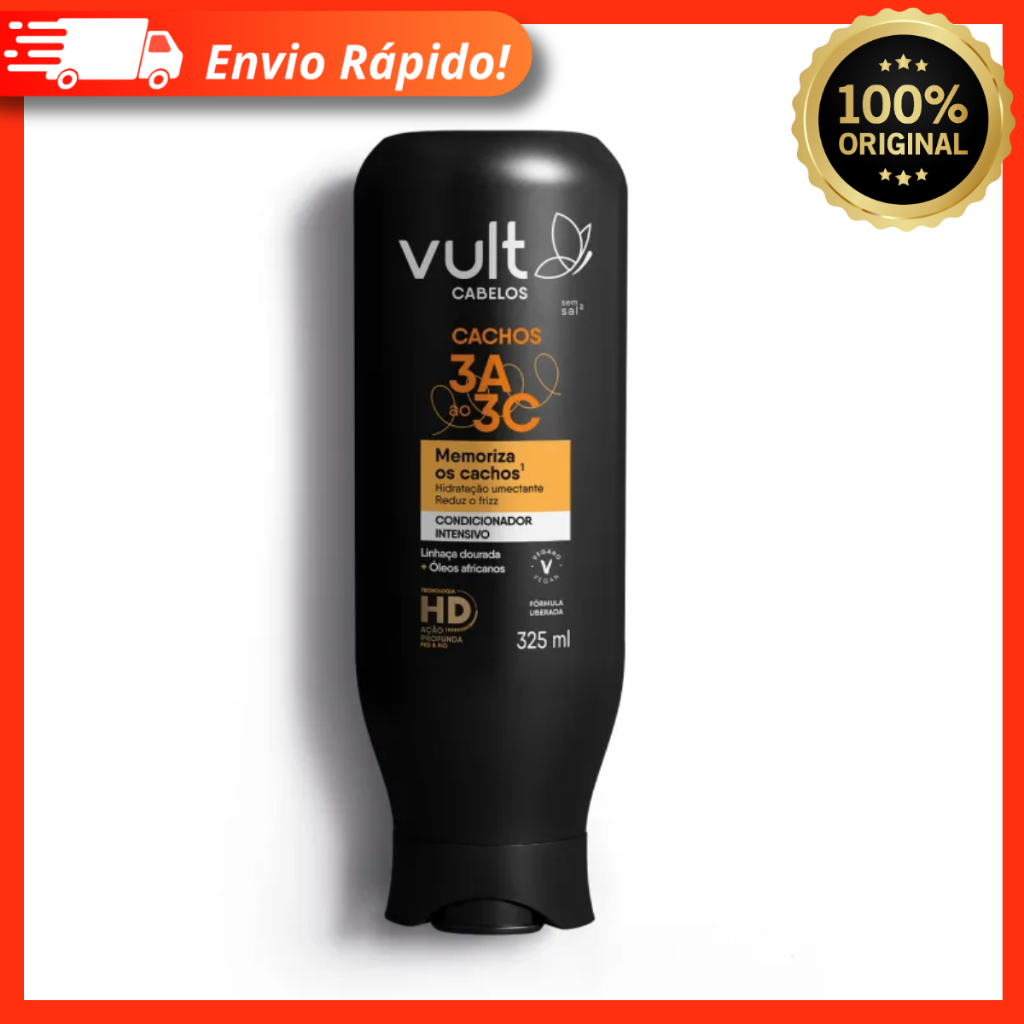 Condicionador Cabelos Cachos 3A a 3C 325ml – Vult