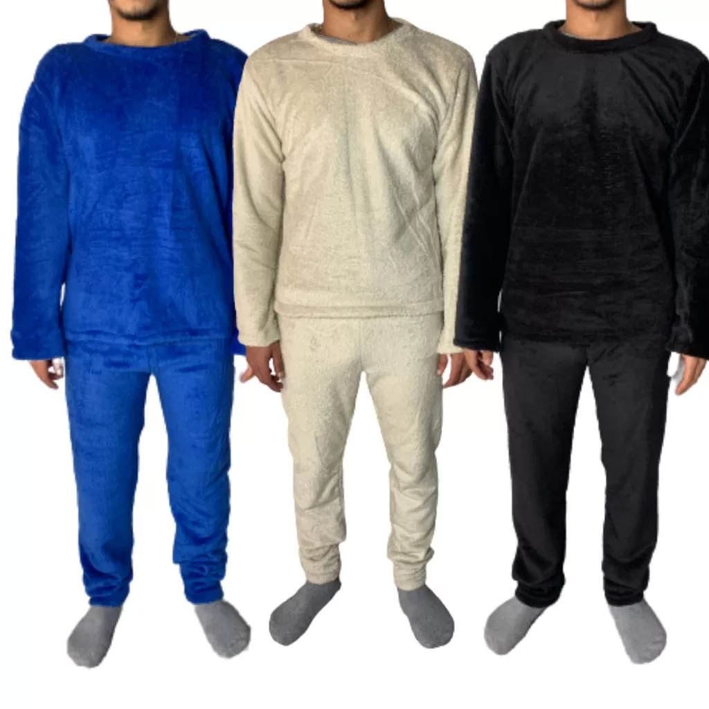 Pijama inverno masculino em microfibra Flanelado quente P M G GG – Envio Imediato
