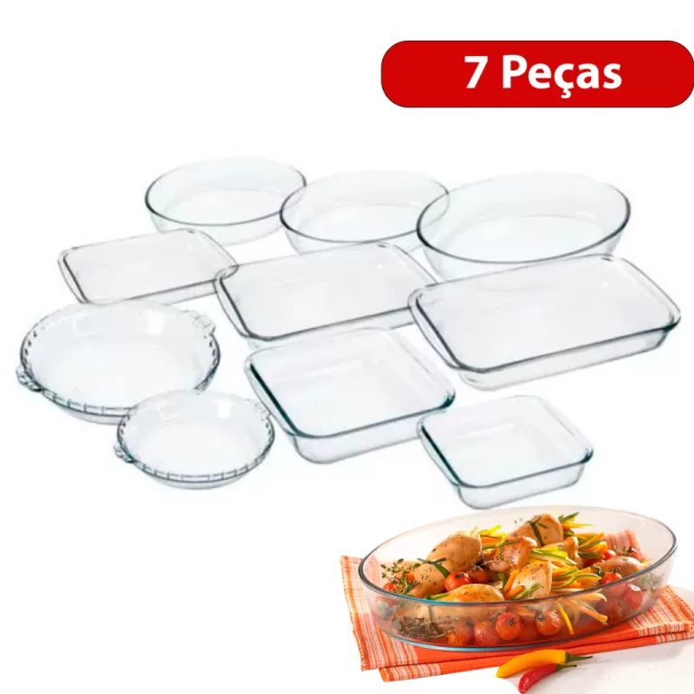 Conjunto Marinex Jogo de Travessas 7 peças Variad