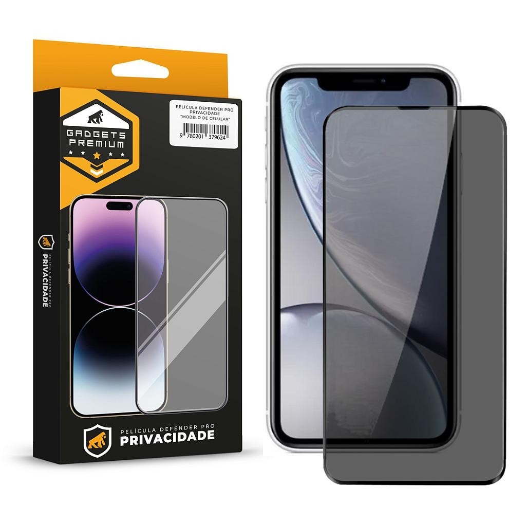 Película para iPhone XR – Defender Pro Privacidade – Preta – Gshield