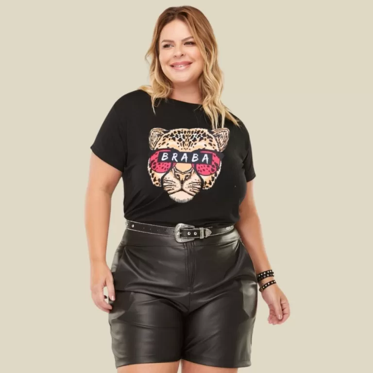 T-shirt Feminina Blusa Plus Size GG e G1