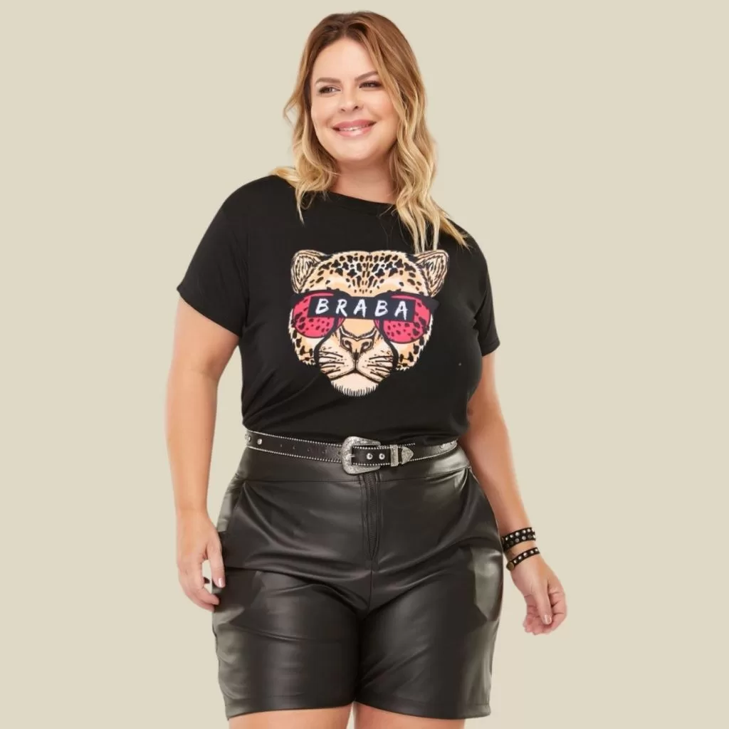 T-shirt Feminina Blusa Plus Size GG e G1