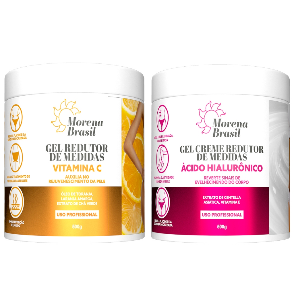 Kit 2X Gel de Massagem Corporal Morena Brasil  | Laranja Amarga + Ácido Hialurônico