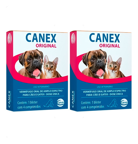 Kit 2 Canex Original Ceva Vermífugo Oral para Cã