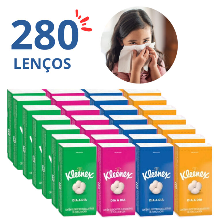 Kit de Lenço de Papel Triplo Kleenex Suaves Pacot